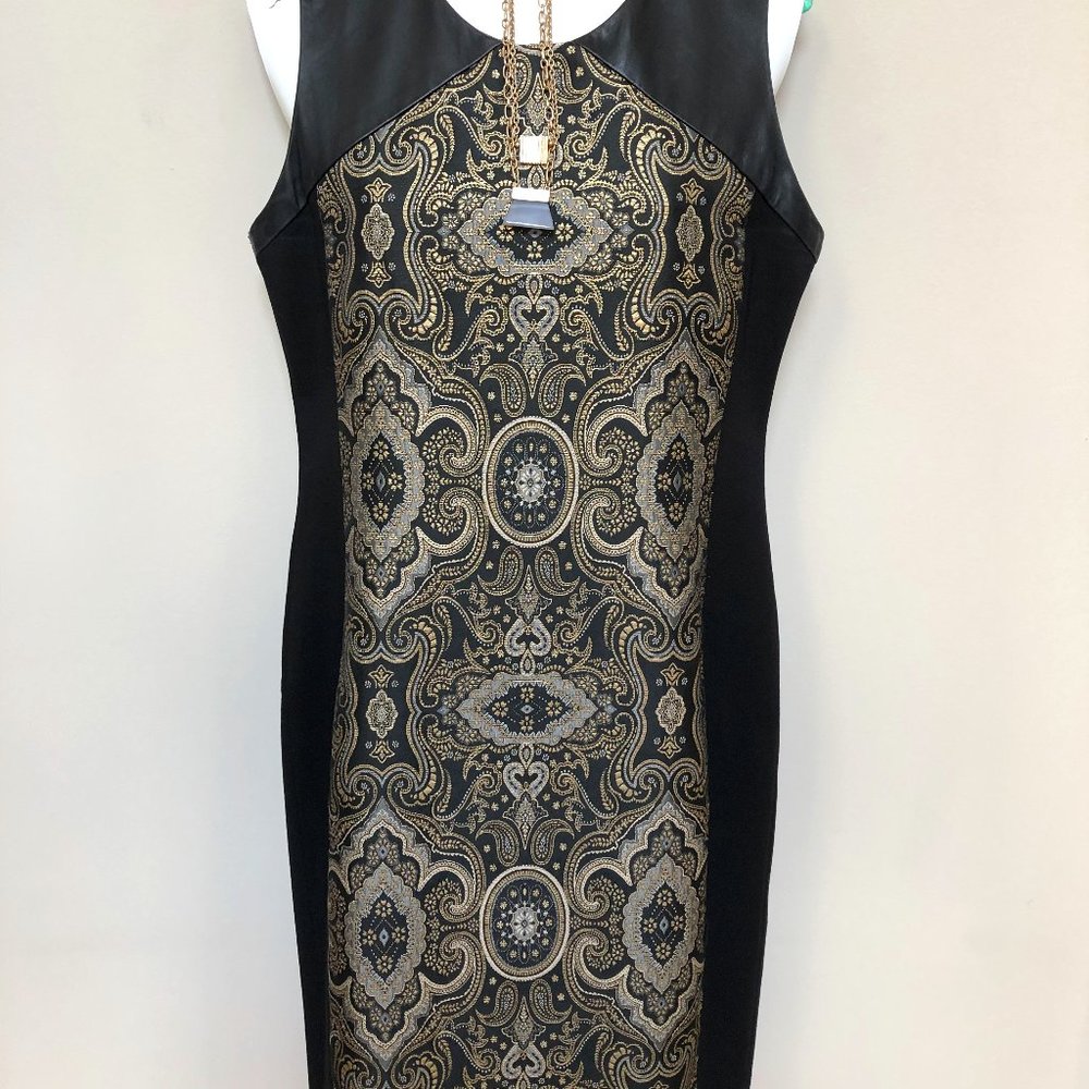 Raoul Dress with Leather and Metallic Embroidery